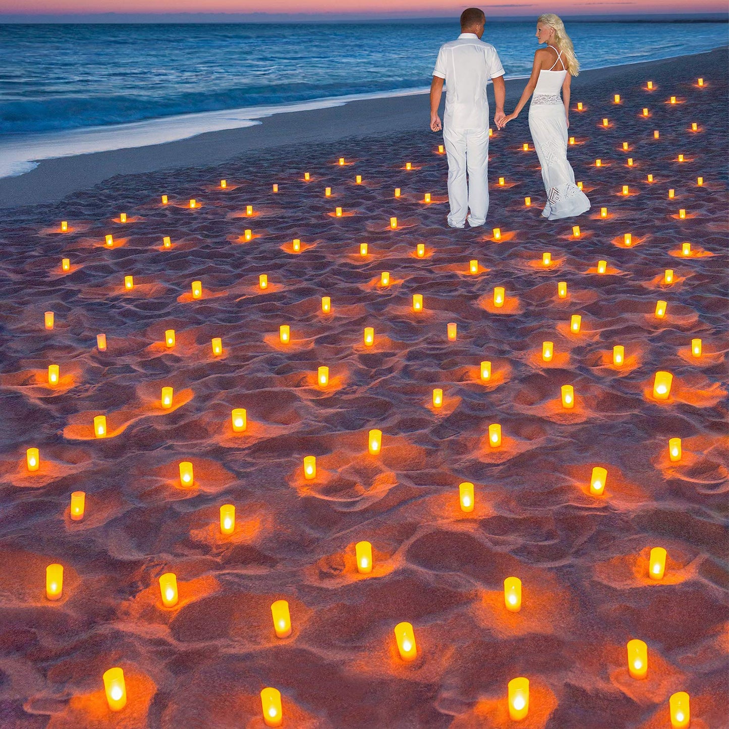 Esup Rechargeable Candles Flameless Flickering Candles Tealights 12pcs/Set with White Base, Decoration Parties, Weddings, Bar, Family, Dinner Outdoor Picnic