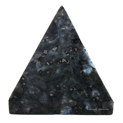 Amazing Gemstone Larvikite Pyramid Crystal Healing Stones - 1.5" Great Pyramid Figurine of Natural Stone Pyramid for Meditation, Reiki, Chakra Balancing and Crystal Pyramids Grid