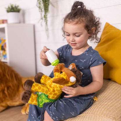 Melissa & Doug 11-Inch Baby Giraffe Plush Stuffed Animal with Pacifier, Diaper, Baby Bottle Toddler Animal Toys Ages 18+ Months