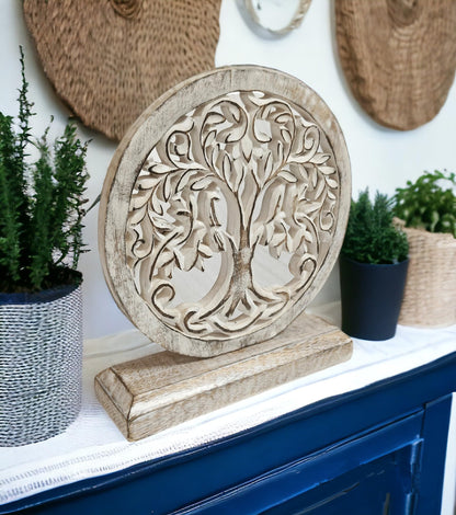 VANIYA CRAFTS® Wooden Carved Handmade Engraved Table Decor Table Sculpture Home Decor Statue for Living Room, Bedroom, Office Desktop, Cabinets