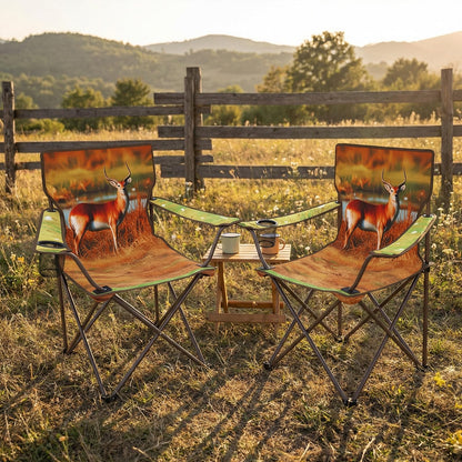 CAMPHILL Camping Chairs 2 Pack with Animal Print,Folding Lawn Chair with Cup Holder & Carry Bag for Outdoor,Sports,Beach,Fishing,Sports