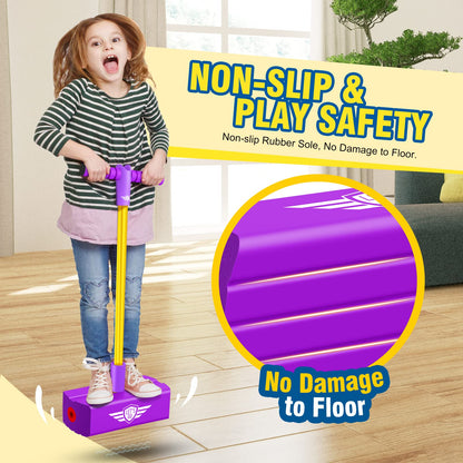 CUUGO LET'S GO! CG Foam Pogo Jumper for Kids, Toys for 3-12 Years Old Boys Girls Pogo Stick Outdoor Toys Gifts for 3-12 Year Old Boy Girl Fun Toys Christmas Birthday Gifts Stocking Stuffers（Purple）
