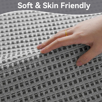 QiCaiJia Washable Runner Rug - 2x6 Rug Runners for Hallways Non Slip, Woven Kitchen Rugs, Stain Resistant Soft Entryway Rugs for Living Room Laundry Bathroom Indoor Door Mat (2'x6', Grey)