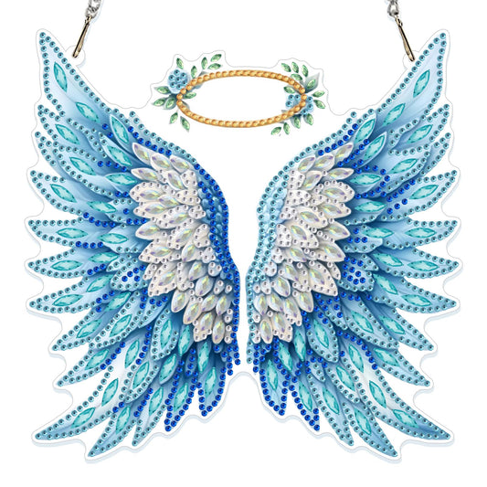 GHHKUD Wings Diamond Art Hanging Kit for Adults, DIY Double Sided Diamond Painting Hanging Kits Adults, Special Shaped Acrylic Ornaments Pendants for Window Home Garden Wall