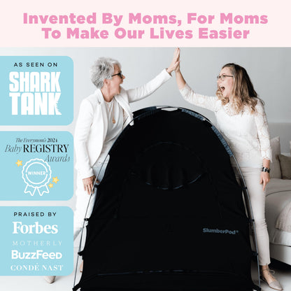 SlumberPod with Fan The Original Blackout Sleep Tent Travel Essential for Baby and Toddlers, Mini Crib and Pack n Play Cover, Sleep Pod with Monitor Pouch and Fan Pouch, Blocks 95%+ Light, Black
