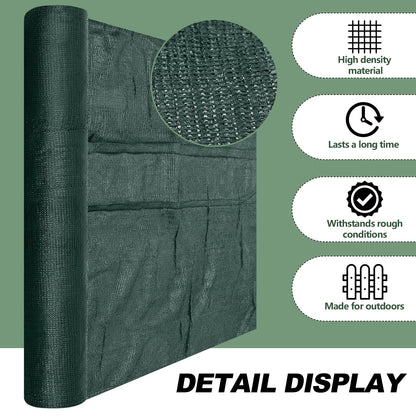 Ribbonlic 6 x 300 ft Green Shade Cloth Roll for Covering Garden 90% Mesh UV Resistant Net with Ties for Patio Outdoor Greenhouse Fence Flower Plant Cover Canopy
