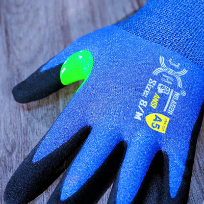 J H 24G Ultra Thin A5 Cut Resistant Gloves, HPPE Nitrile Coated Breathable Work Gloves, Touchscreen Friendly, 3 Pairs (M (3Pairs))
