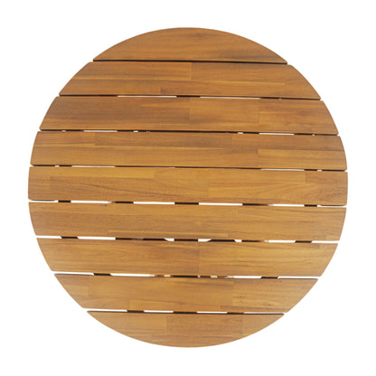 Christopher Knight Home Hakee Acacia Wood Patio Coffee Table, Round Table with Unique Wooden Base for Backyard, Balcony, Stylish Indoor/Outdoor Table, Easy Assembly, 31.5" x 31.5" x 16", Teak
