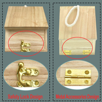 Tfwadmx Wooden Bird House, Hanging Birdhouse for Outside, Garden Patio Decorative Nest Box Bird House for Robin Budgie Swallow Little Sparrow Finch Throstle or Medium Size Birds