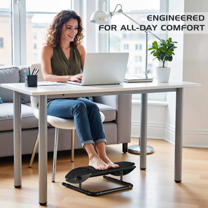 Under Desk Foot Rest – Adjustable Ergonomic Foot Rest with Steel Frame & Memory Foam Cushion, Soft Velour Finish for Superior Comfort, Designed to Improve Posture & Relieve Leg Pressure | ErgoNest™