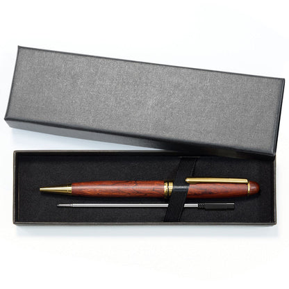 Cambond Wood Ballpoint Pens Gift Set - Luxury Wooden Pens for Men Women Journaling Executive Office, 1.0 mm Medium Point Black Ink, Retractable Twist Writing Pen with Box, 3 Pens with 3 Refills