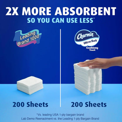 Charmin Ultra Soft Cushiony Touch Toilet Paper, 18 Family Mega XL Rolls = 126 Regular Rolls