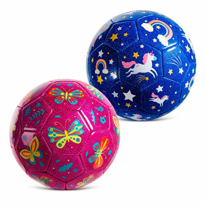 Kids Soccer Ball Size 3 - Small Soft Kids Ball 2 Pack for Ages 3-8 - Cartoon Sports Toy Boys Girls - Great Soccer & Birthday Gift for Toddlers & Kids Indoor Outdoor Games