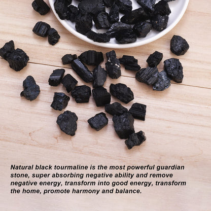 Apengshi Natural Black Tourmaline Raw Stone 0.97lb（440g） Bulk Rough Natural Reiki Energy Purification Negative Energy Healing Crystal Chakra Balance Spiritual Gift