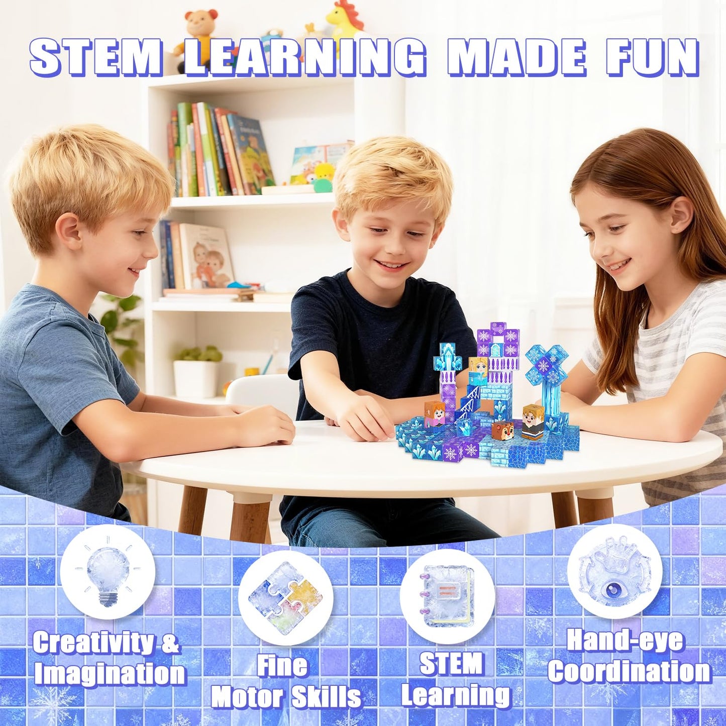 SSAWER 48 PCS Magnetic Blocks Building Toys for Kids Ages 4-8, Magnetic Cubes, STEM Sensory Toys for Boys & Girls, Christmas Birthday Gifts for Kid Ages 3+