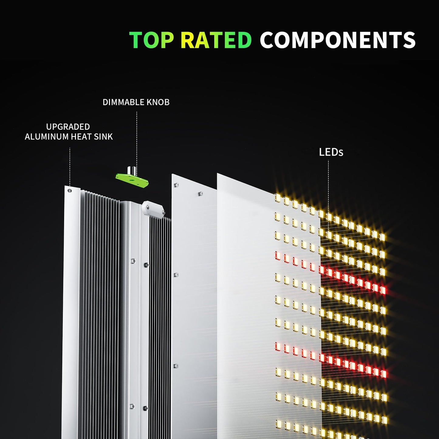 BESTVA BP1000 Dimmable LED Light, Full Spectrum Plant Lamp for Indoor Seed Starting, Seedlings, Vegetables & Household Plants