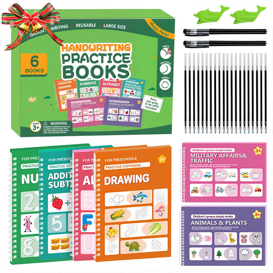Magic Grooved Handwriting Practice Books for Kids 3-7 | Preschool Tracing Workbooks, Educational Toys for 4 Year Olds | Perfect Easter Gifts for Toddlers (Mix Color-6Pack)
