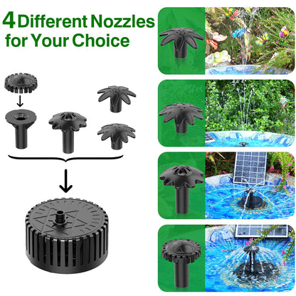 AISITIN 4.5W Solar Water Fountain, Upgraded DIY Solar Water Pump Fountain Kit with Cable Nozzles for Garden, Pond, Pool and Fish Tank