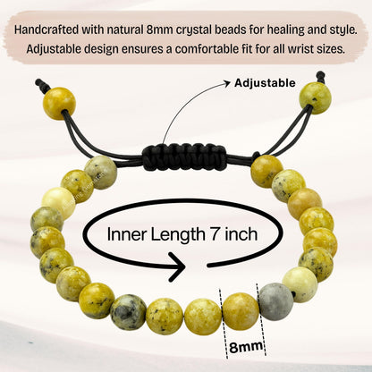 Amazing Gemstone Serpentine Bracelet, Gifts For Men & Women - Protection Healing Crystal Bracelet - 8mm Gemstone Beaded Adjustable Bracelet, Pulseras Para Hombres Mujer Stocking Stuffers