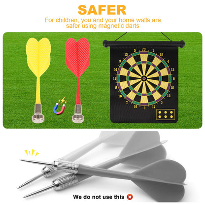 Magnetic Dart Board Set for Kids with 12 Darts - Indoor/Outdoor Safe Games for Boys & Girls Teens, Birthday Gifts Game Room Decor Toys