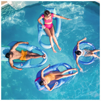 SwimWays Spring Float Premium Papasan Pool Lounger, Inflatable Pool Floats Adult with Fast Inflation for Ages 15 & Up