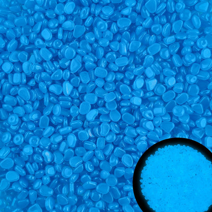 6000pcs 5-8mm Bule Luminous Stones Glow in The Dark Garden Pebbles Stones Glow in The Dark Rocks Outdoor Glow Pebbles Aquarium Rocks for Garden Path Walkway Yard Fish Tank Plant Pots