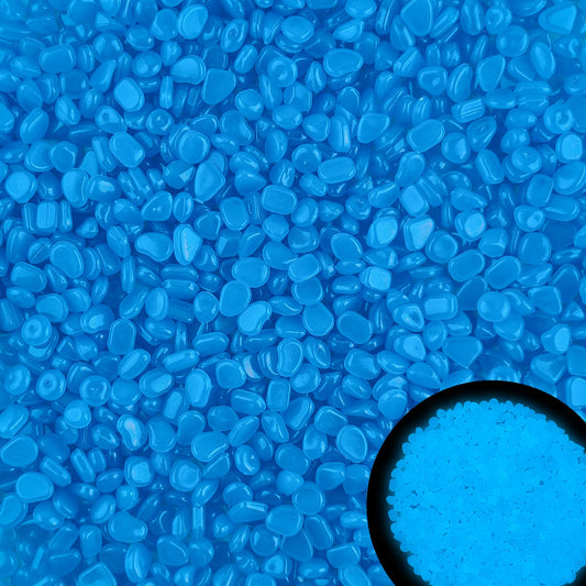 6000pcs 5-8mm Bule Luminous Stones Glow in The Dark Garden Pebbles Stones Glow in The Dark Rocks Outdoor Glow Pebbles Aquarium Rocks for Garden Path Walkway Yard Fish Tank Plant Pots