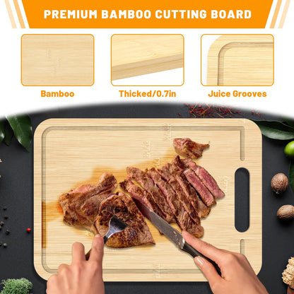 Sirozi 5pcs Grill Prep Trays Sets, Stainless Steel Grilling Prep and Serve Tray, Marinade Container with Lid, Thawing Board, Cutting Board, BBQ Grill Accessories, Grilling Gifts for Mens