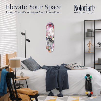 Notoriart Modern Abstracts Acrylic Wall Art Die-Cut Easy-to-Hang, 1 Panel 8" x 32", Paint Flowers Skateboard