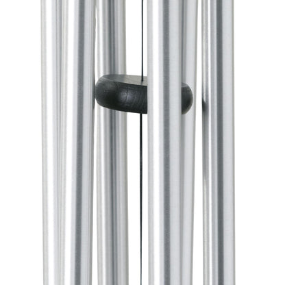 Woodstock Wind Chimes Pachelbel's Canon in D, Silver Aluminum Tubes, Medium 32 - Inch, Deep Toned Windchime for Outdoor Decor for Garden, Patio, Porch