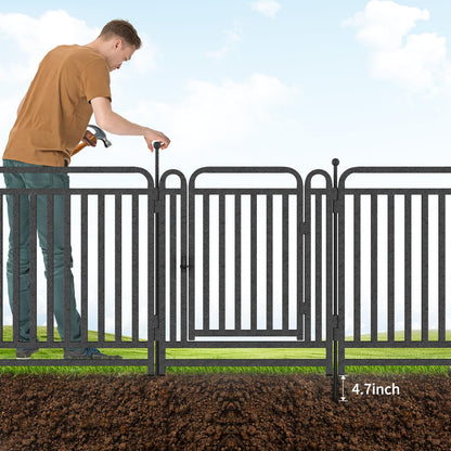 GDKASRNY Thickened Dog Playpen Foldable Metal Yard Fence32/43inch Compact Portable Animal Barrier Fence for Indoor Outdoor (24 Panels, 32 inch)