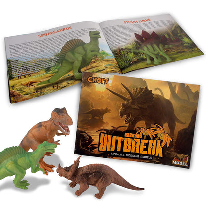 Dinosaur Toys for Toddlers and Kids 3-5 5-7 - Dinosaur Figures 20 Packs Playset with Educational Book, Toy for 3 4 5 6 7 8 Year Old Boys - Plastic Dinosaurs with Dino Eggs Birthday Party Gift