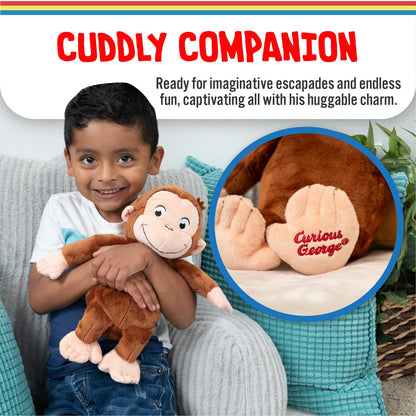 Kids Preferred Curious George Monkey Stuffed Animal Plush Toys Soft Cutest Cuddle Plushie Gifts for Baby and Toddler Boys and Girls - 12 Inches