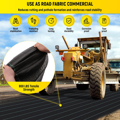 Doniks 6.5x300ft Driveway Fabric,3.5OZ Commercial Heavy Duty Weed Barrier Fabric, Garden Landscape Fabric,French Drain Fabric for Erosion Control,Landscape Fabric,Weed Barrier,Construction Projects