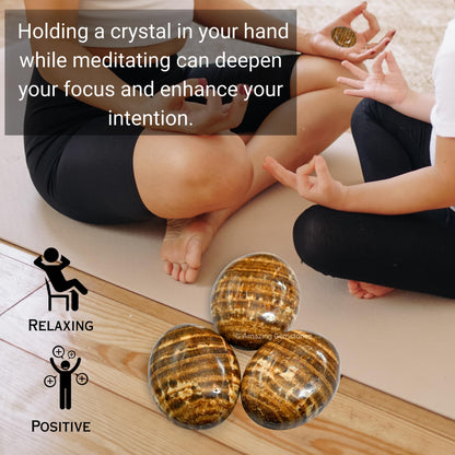 Amazing Gemstone Aragonite Crystals and Healing Stones - Large Palm Stone Crystals Piedra - Crystal for Good Luck, Balanced Positive Energy, Meditation - Unique Stocking Stuffers Gifts for Women, Men