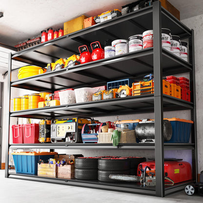 REIBII Garage Shelving Heavy Duty78 H, Garage Storage Shelves Shelving Unit Load 3000LBS,5 Tier Adjustable Metal Shelves for Warehouse, Basement, Pantry, Factory, 55" W x 26" D x 78" H