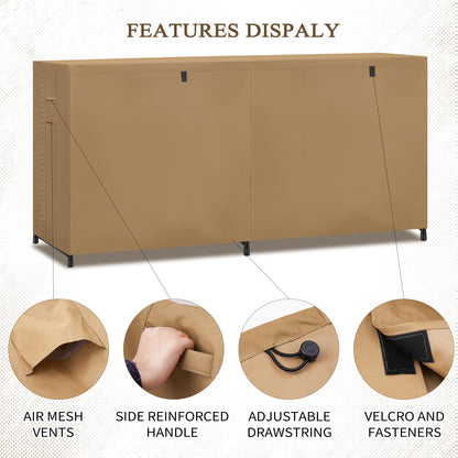 Fashlits 8ft Waterproof Firewood Rack Cover, Heavy Duty 600D Oxford Outdoor Storage Wood Rack Cover For Outdoor, Indoor, Patio(Cover Only, Rack Not Included)