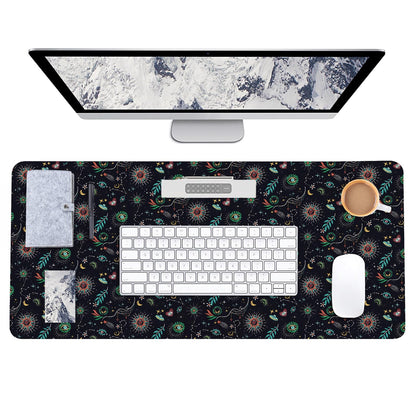 AUPET Leather Large Mouse Pad Desk Blotters – 35 x 17in Cute Desk Mat with PU Surface, Non-Slip Desk Pad Protector,Waterproof Desk Writing Pad for Office Home (Mystical Cosmic)