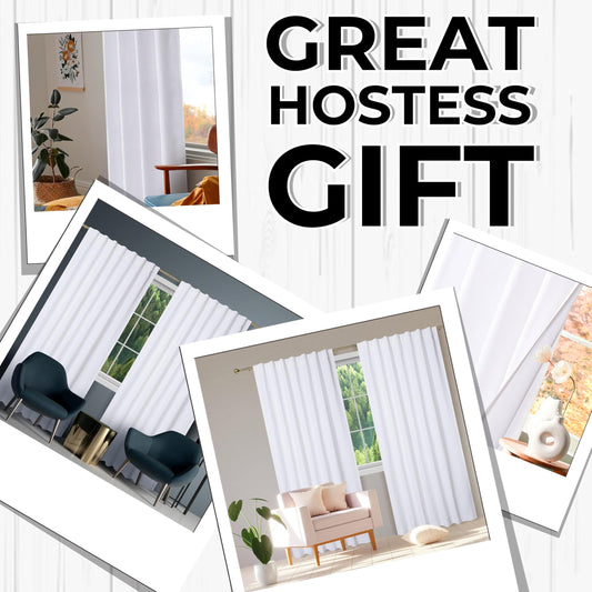 Bedding Craft White Cotton Curtains 50x96 Set of 2, Tab Top Heavy Khadi Textured Panels, Farmhouse Window Drapes, Light Filtering Cotton Curtains for Living Room Bedroom Decor