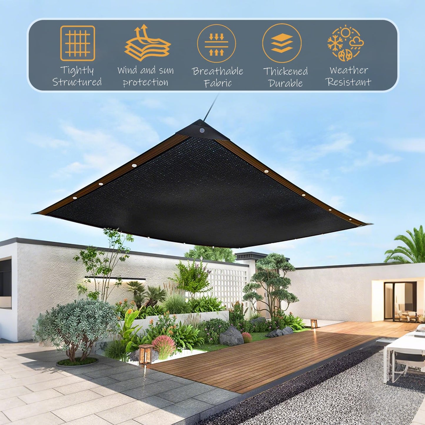 Shade Cloth, 90% Shading Rate Sun Shade sail Durable mesh tarp,Plant Shades for Outdoor Plants Sunshade, Shade Cloth for Garden,Dog Kennel Cover,greenhouses, Patio net (Black, 1.8 * 3.6M/6 * 12FT)