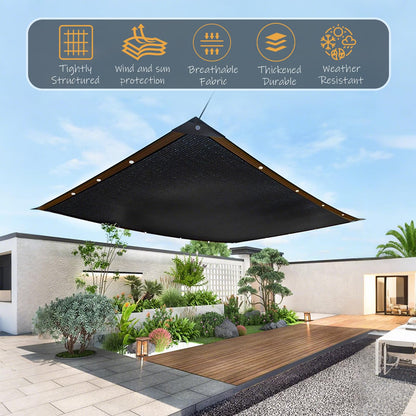 Shade Cloth, 90% Shading Rate Sun Shade sail Durable mesh tarp,Plant Shades for Outdoor Plants Sunshade, Shade Cloth for Garden,Dog Kennel Cover,greenhouses, Patio net (Black, 1.8 * 3.6M/6 * 12FT)