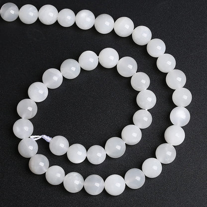 6MM 60PCS Natural White Moonstone Gemstone AAA Grade Crystal Spacer Loose Beads for Jewelry Making DIY Bracelet 15 Inches 1 Strand