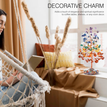 Crocon® 7 Chakra Heart Shape Base Crystals Tree, Birthday Gifts for Women, Healing Crystals Tree of Life, Positive Energy, Good Luck, Home Office Decor Gifts, Gift for Women - Sister Mom & Grandma
