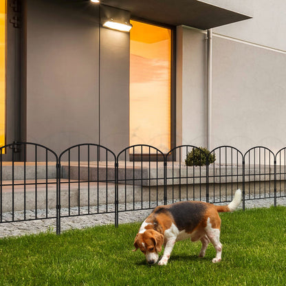 OUSHENG Decorative Garden Fence Fencing 10 Panels, 10ft (L) x 24in (H) Rustproof Metal Wire Border Animal Barrier for Dog, Flower Edging for Yard Landscape Patio Outdoor Decor, Arched