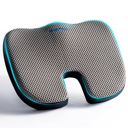 Mureon Seat Cushion for Office Chairs, Large Memory Foam Cushion for Car, Pressure Relief Ergonomic Chair Cushion with Non-Slip Cover for Soft Support for Hip All Day Comfort - Grey