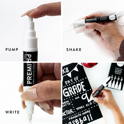 SAVVY & SORTED Erasable White Chalk Markers, 2PK 3mm Liquid Fine Tip Pens Chalkboard Bistro Marker for Glass Window Board