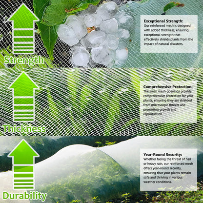 Garden Netting, Plant Covers 10x33Ft Net Ultra Fine Mesh Protection Netting for Vegetable Plants Fruits Flowers Crops Greenhouse Row Cover Raised Bed Barrier Screen Protection Net Cover