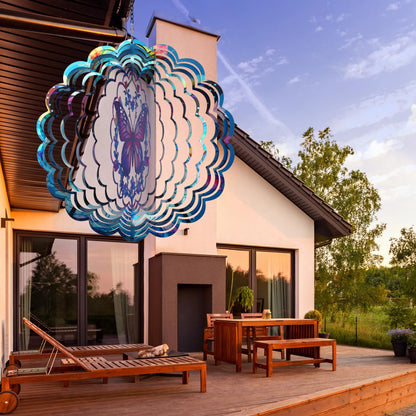 Wind Spinners Outdoor Butterfly -Birthday Gifts for Women Mom, Hanging Wind Sculptures Wind Spinners, 12 inch 3D Wind Spinner for Garden Decor for Outside, Garden, Patio, Yard