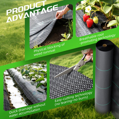 Land Guard 4ft x 300ft Weed Barrier Fabric Heavy Dusty, Ground Cover, Weed Mat, Woven Landscape Fabric for Garden, Lawn and Outdoor Project