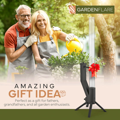 Gardenflare GARDENFLARE Stainless Steel Pellet Stove & Smokeless Firepit, Patio Heater for Ambiance - Wood Fire Pit for Patio, Fire Tube, Outside Backyard Bonfire & Outdoor Fireplace
